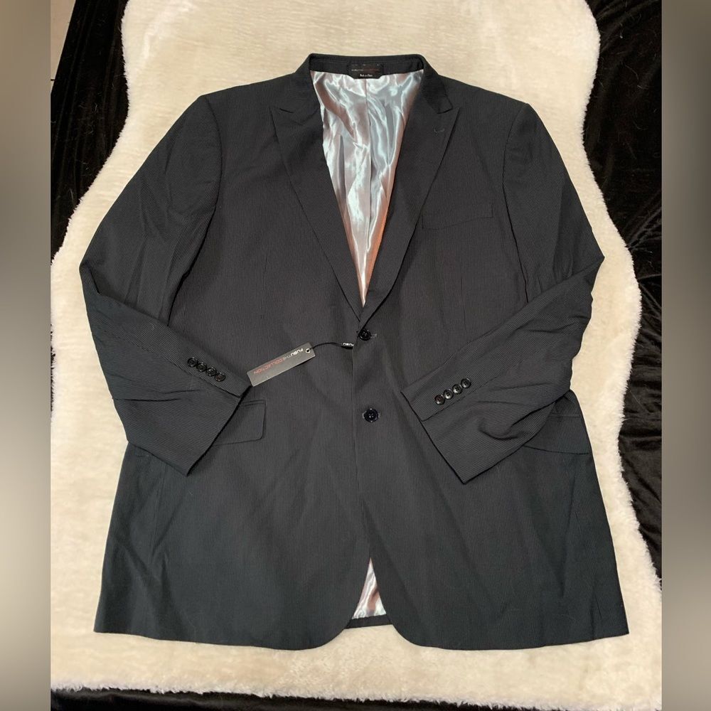 New Fubu‎ Collection Mens Black White Striped Button Blazer Jacket Size 50L
